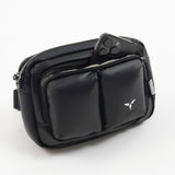 Tesport Cloud Crossbody Belt Bag in Black phone storage