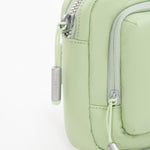 Tesport Cloud Crossbody Belt Bag in Apple Green zipper detail