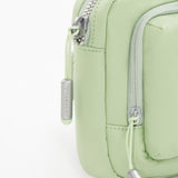 Tesport Cloud Crossbody Belt Bag in Apple Green zipper detail
