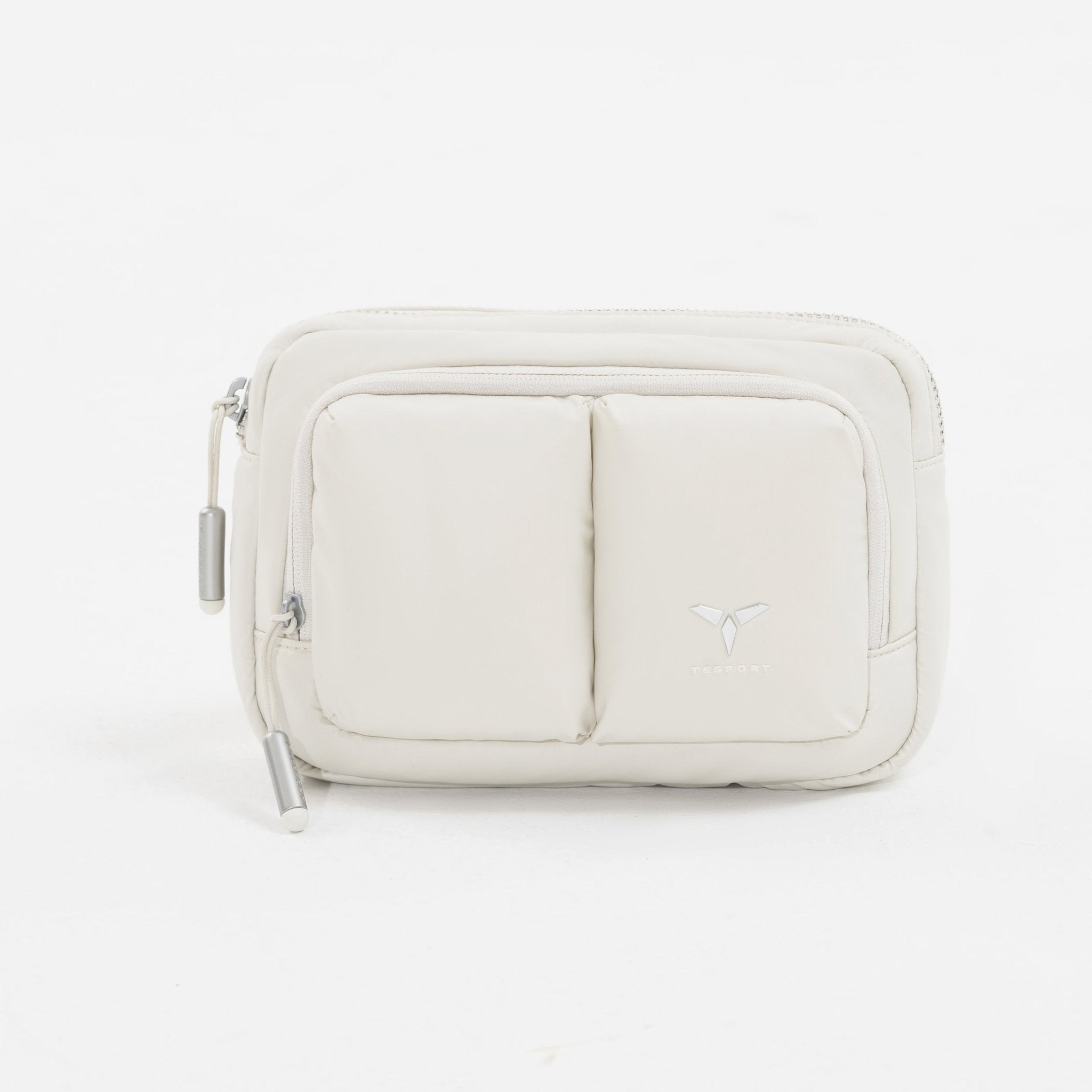 Tesport Cloud Crossbody Belt Bag in White front view