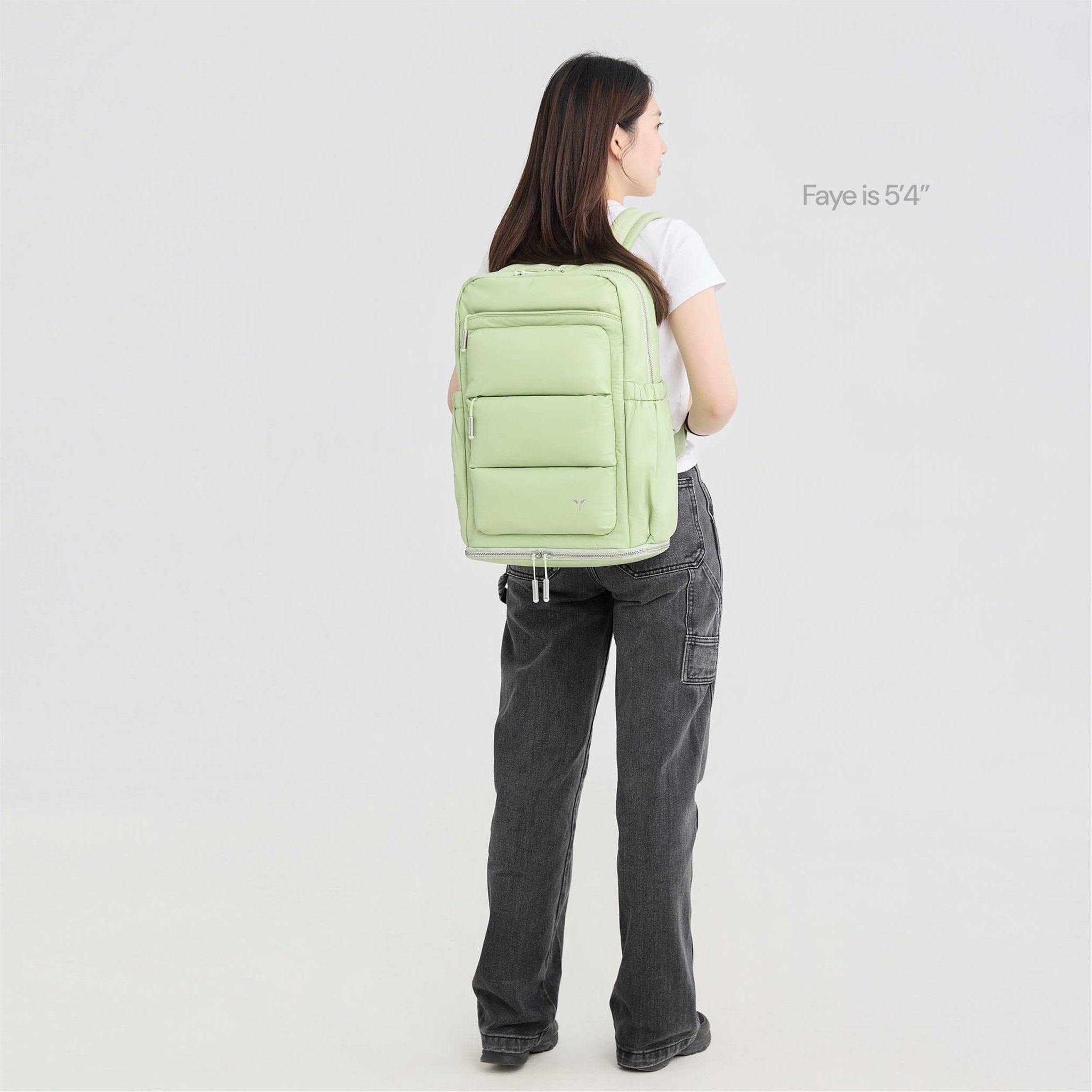 Tesport Cloud Large Backpack in Apple Green with female model