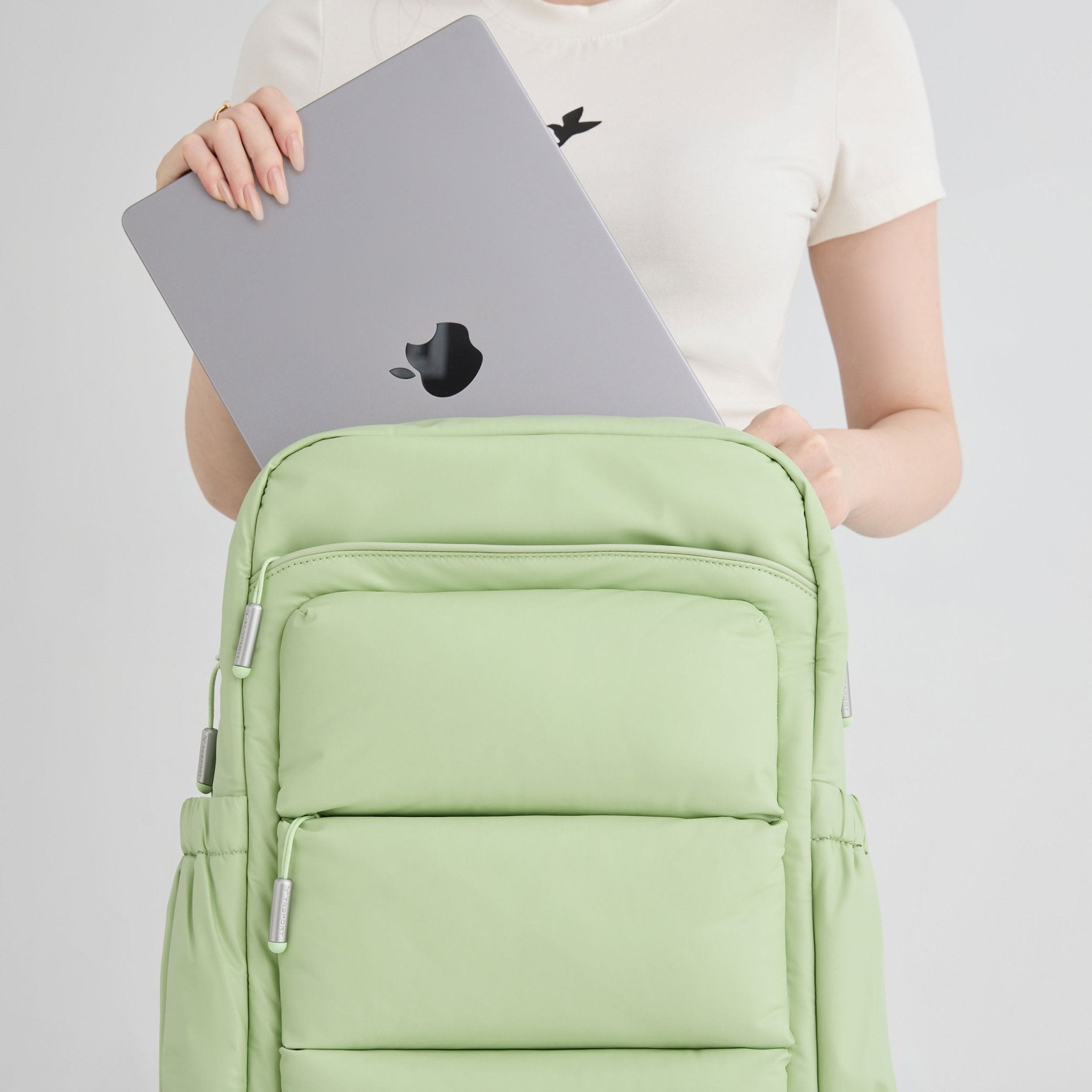 Tesport Cloud Large Backpack in Apple Green laptop storage