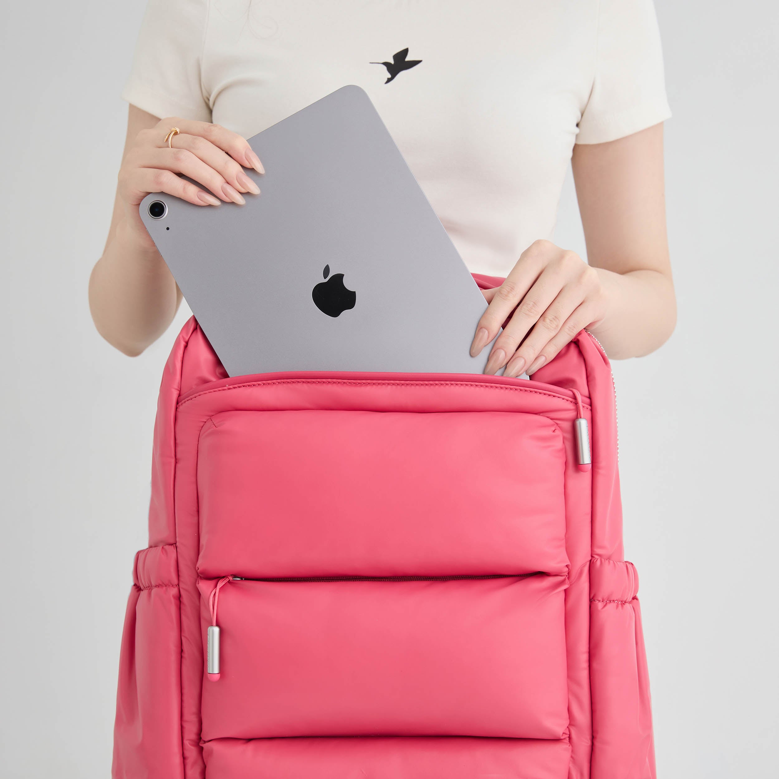Tesport Cloud Large Backpack in Pink laptop storage