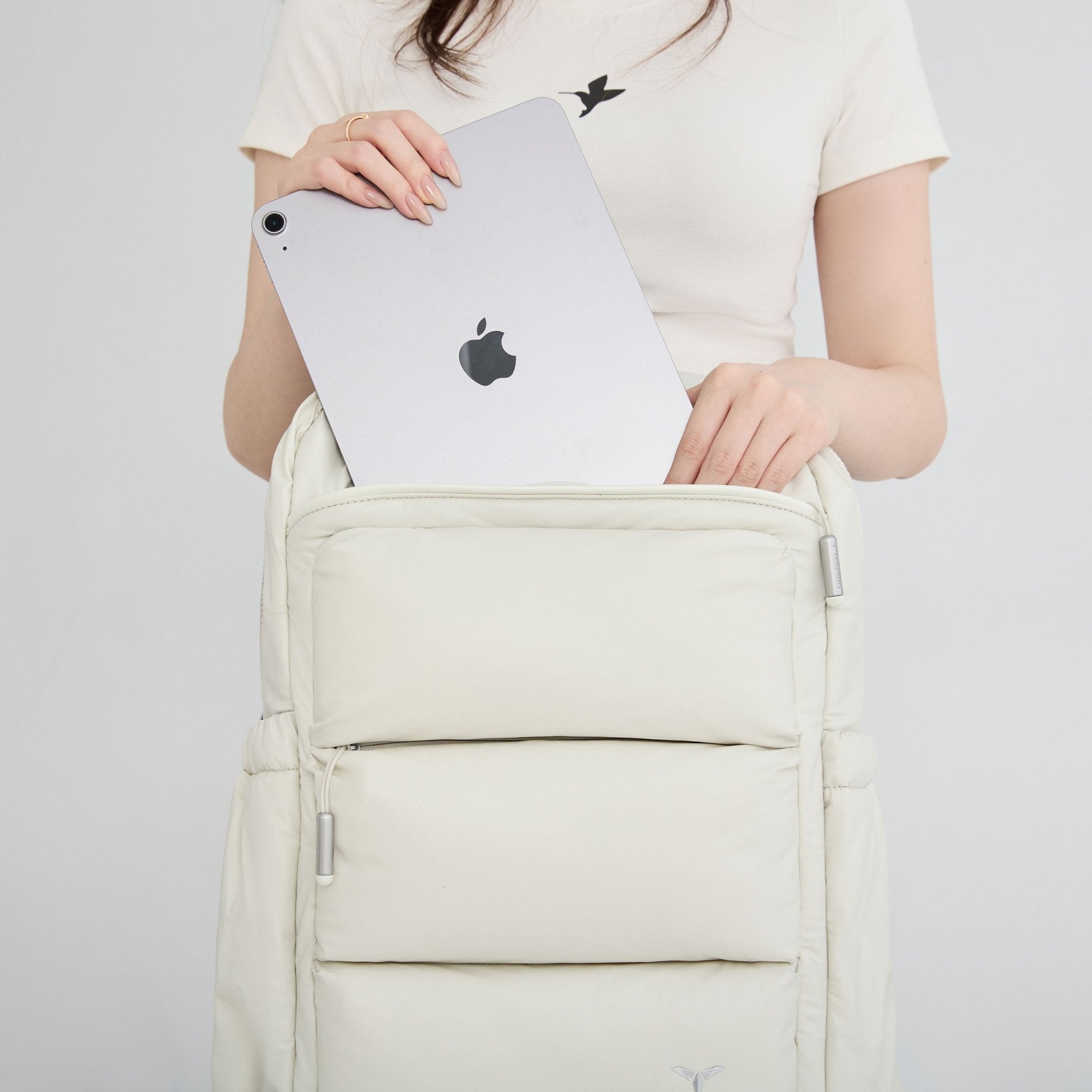 Tesport Cloud Large Backpack in White laptop storage