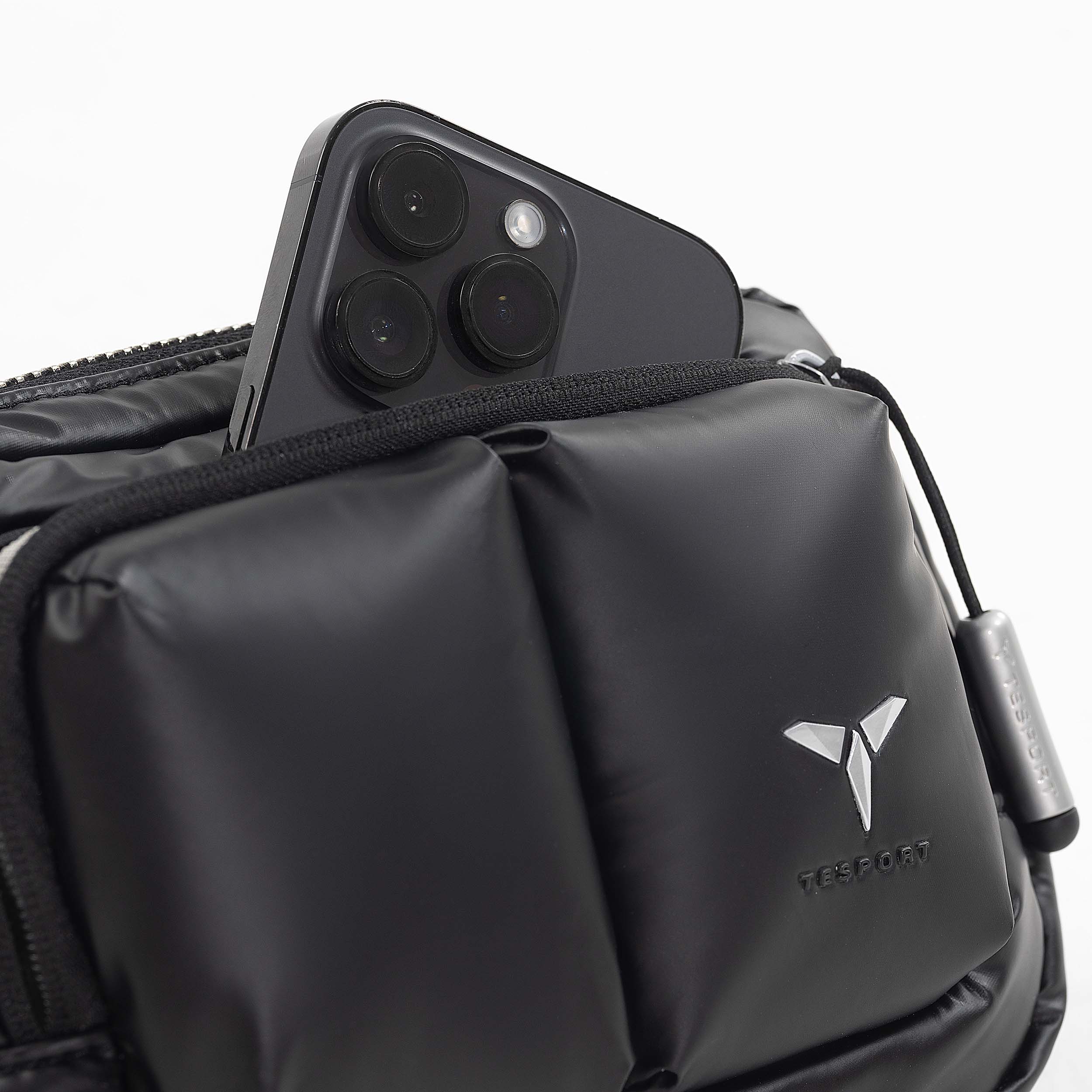 Tesport Cloud Mini Pouch in Black phone storage