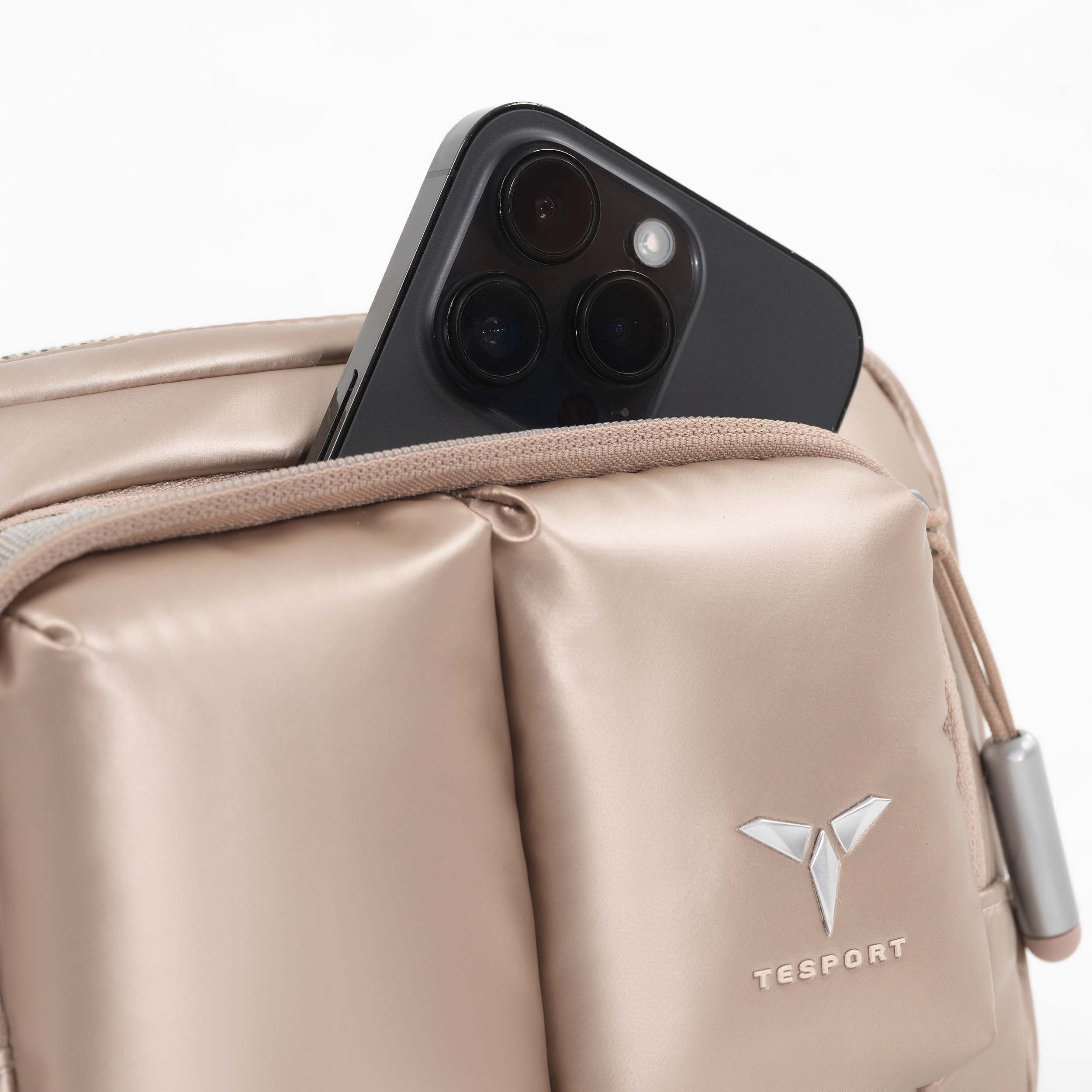 Tesport Cloud Mini Pouch in Champagne phone storage