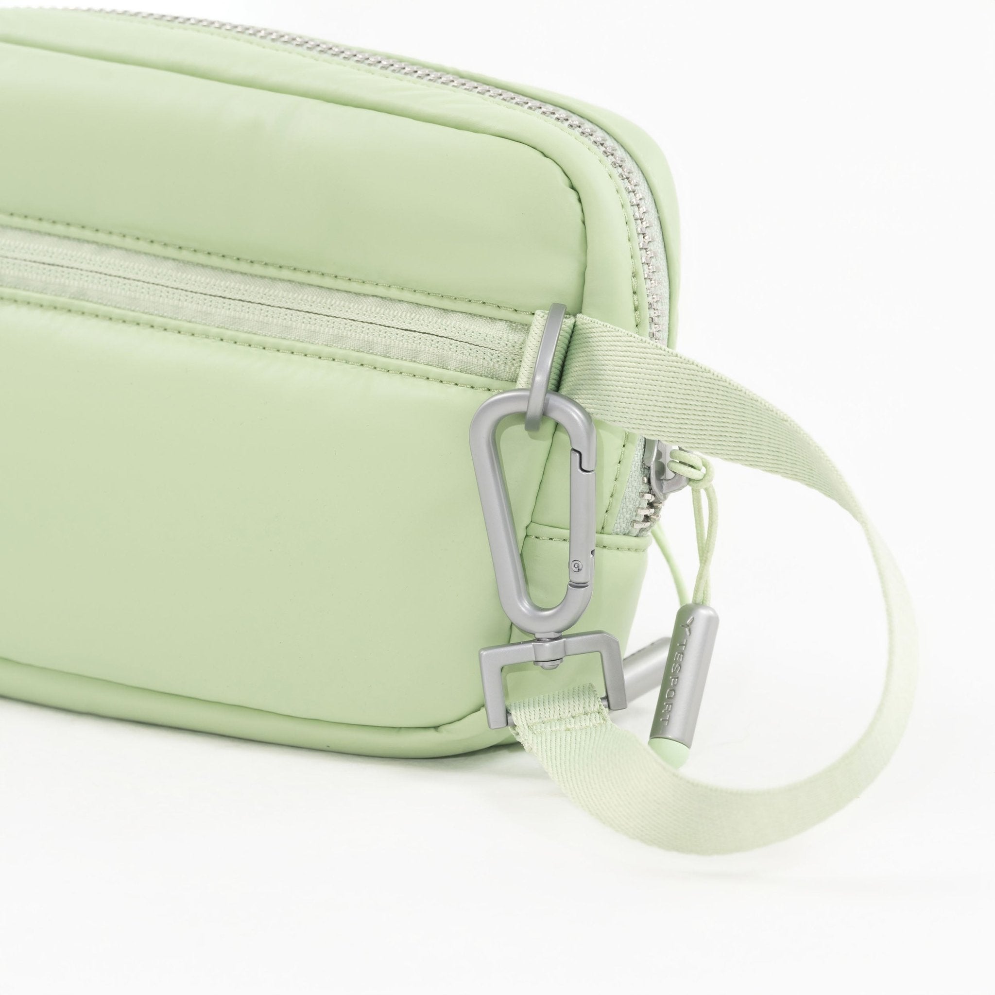 Tesport Cloud Mini Pouch in Apple Green wrist wrap detail