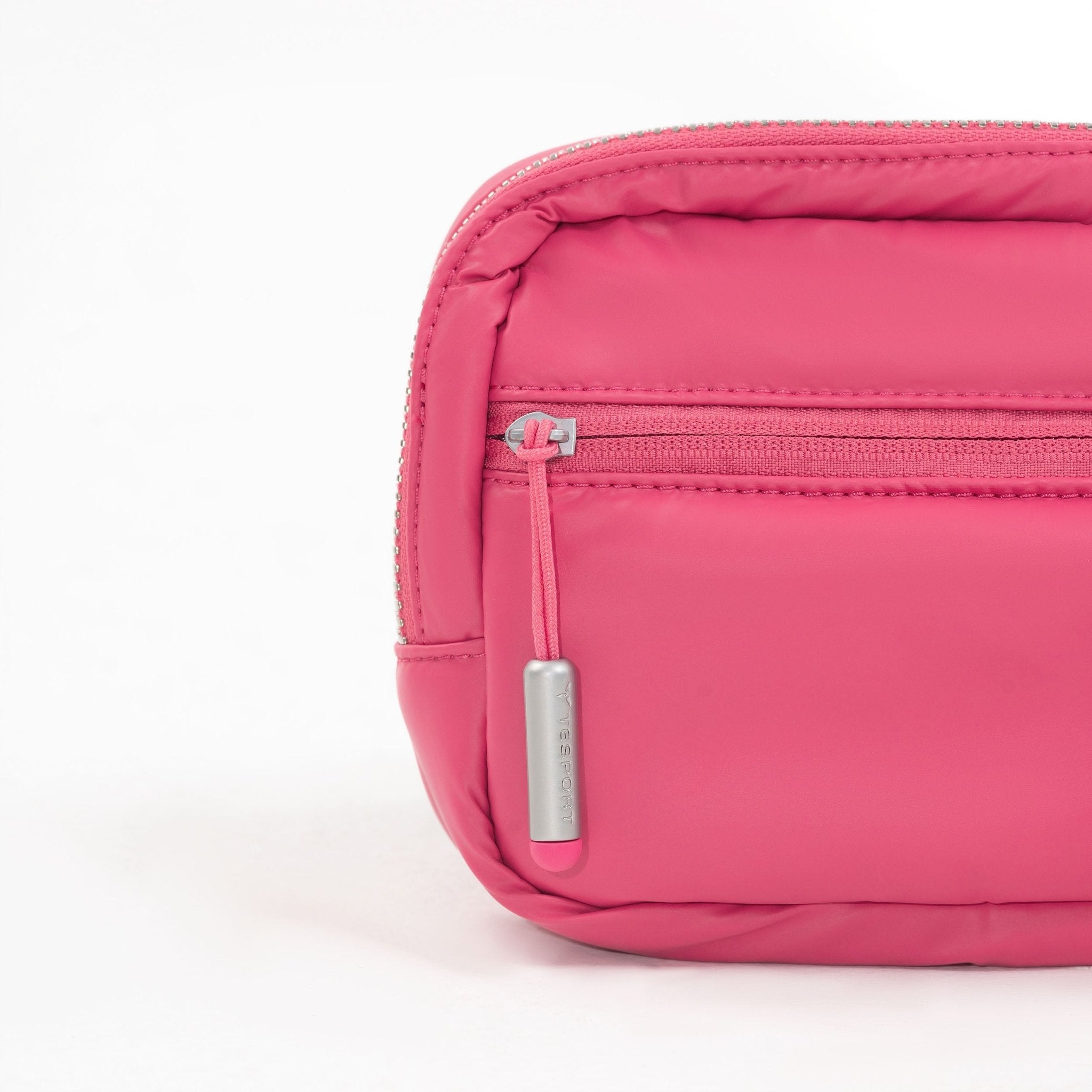 Tesport Cloud Mini Pouch in Pink zipper details