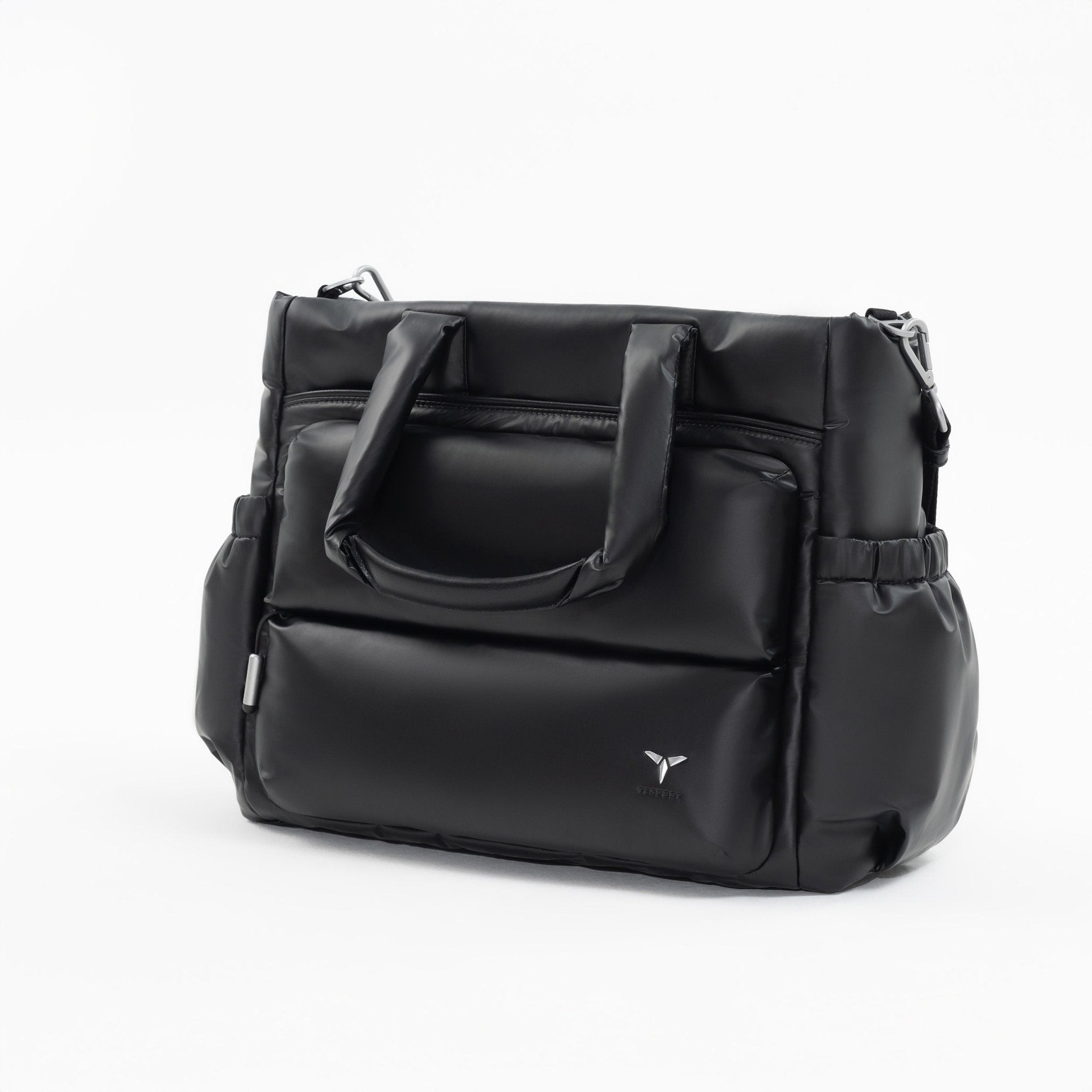Tesport Cloud Tote in Black angled view
