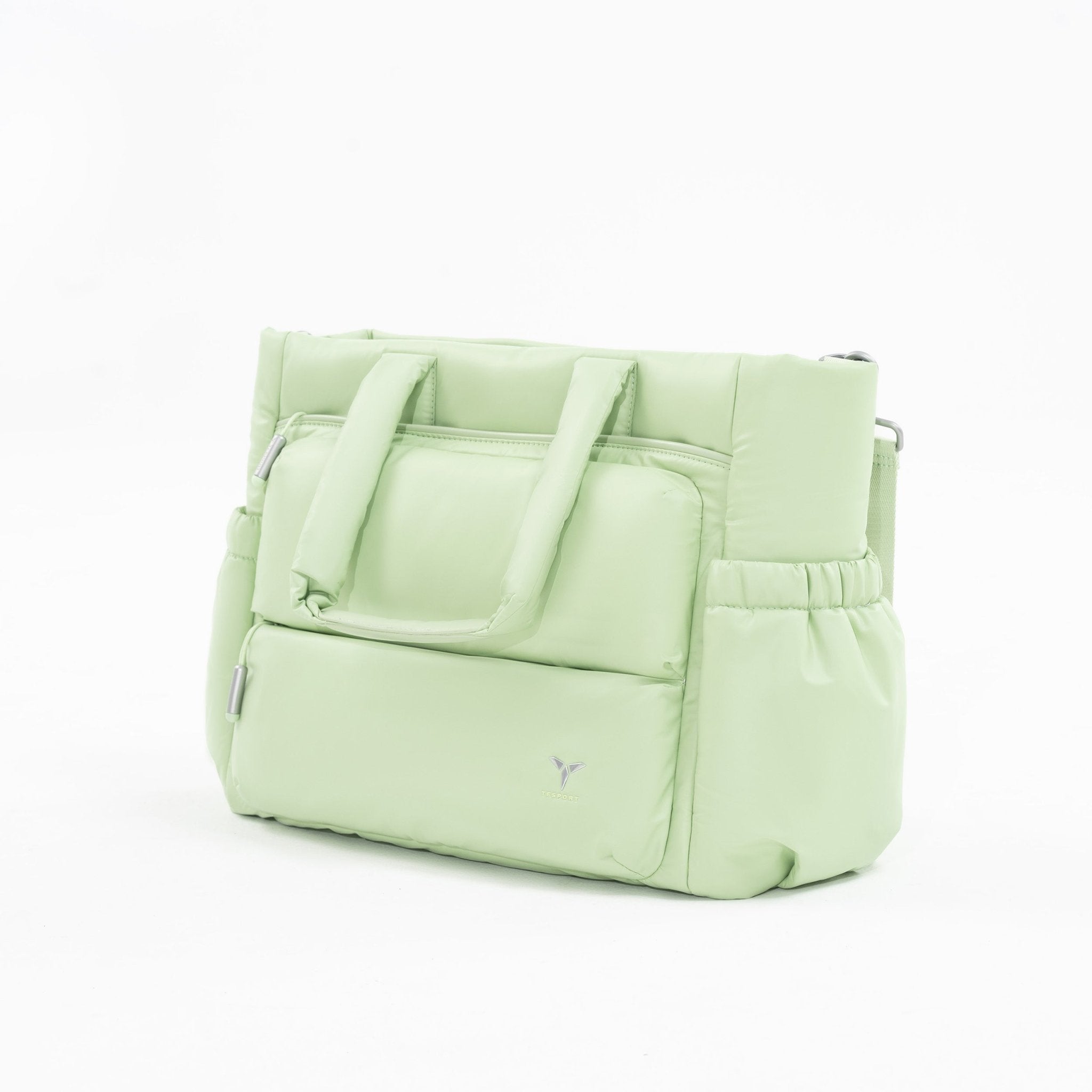 Tesport Cloud Tote in Apple Green angled view