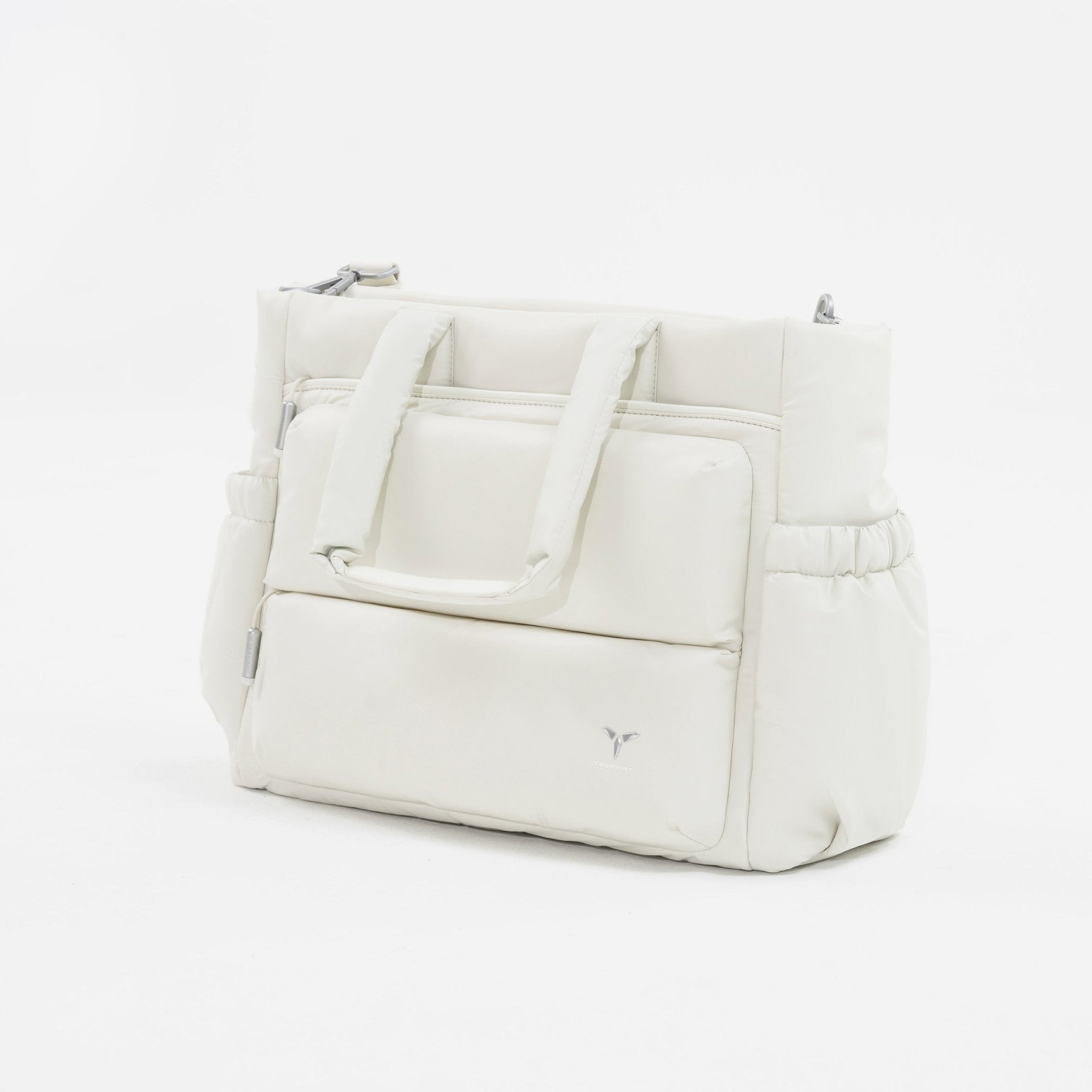 Tesport Cloud Tote in White angled view