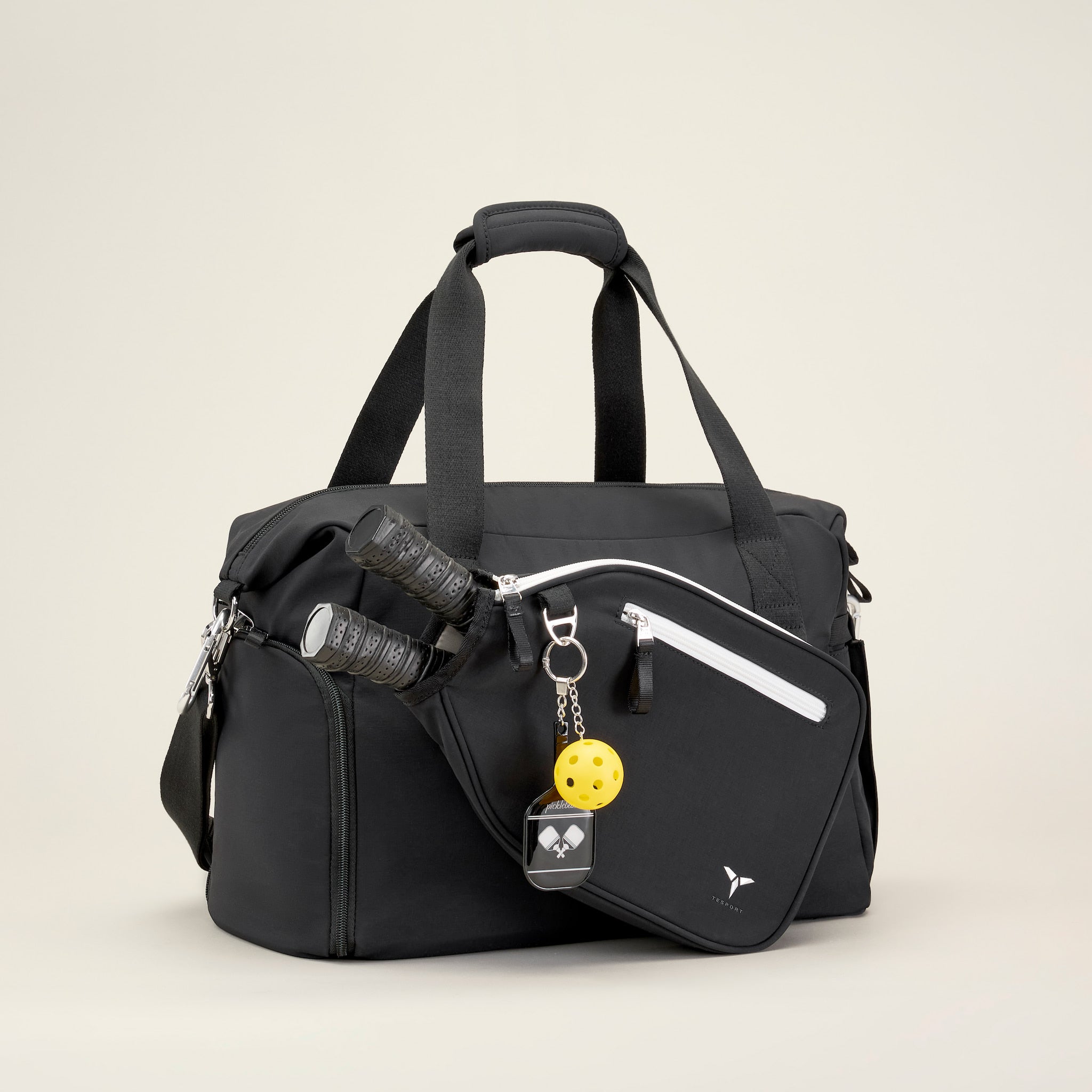 Tesport 2-in-1 Pickleball Bag and Paddle Sleeve in Black | Patent Pending - Tesport