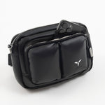Tesport Cloud Crossbody Belt Bag in Black phone storage
