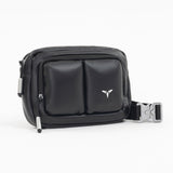 Tesport Cloud Crossbody Belt Bag in Black angled view
