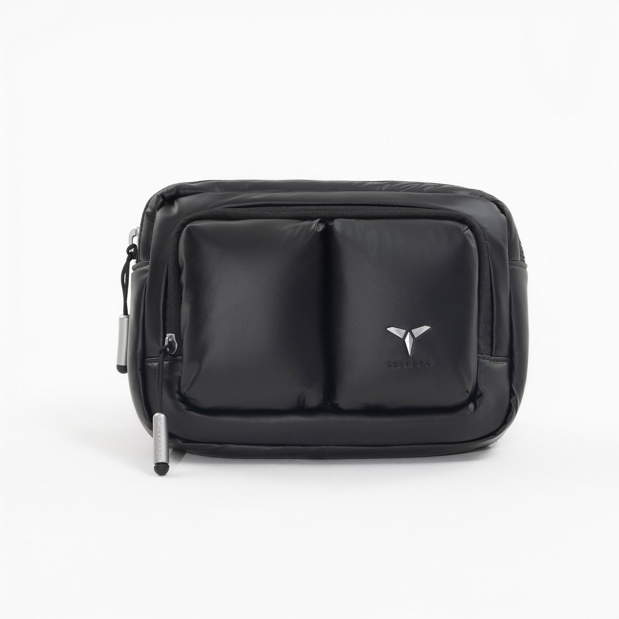 Tesport Cloud Crossbody Belt Bag in Black front view