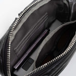 Tesport Cloud Crossbody Belt Bag in Black interior storage