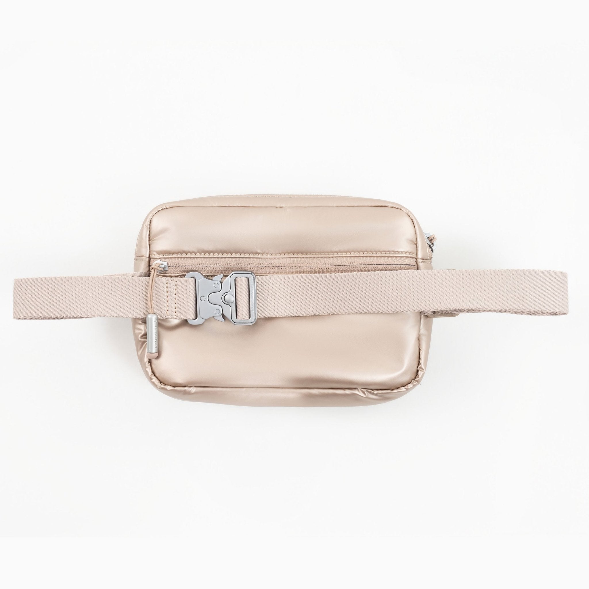 Tesport Cloud Crossbody Belt Bag in Champagne back view