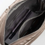 Tesport Cloud Crossbody Belt Bag in Champagne interior storage
