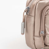 Tesport Cloud Crossbody Belt Bag in Champagne zipper detail