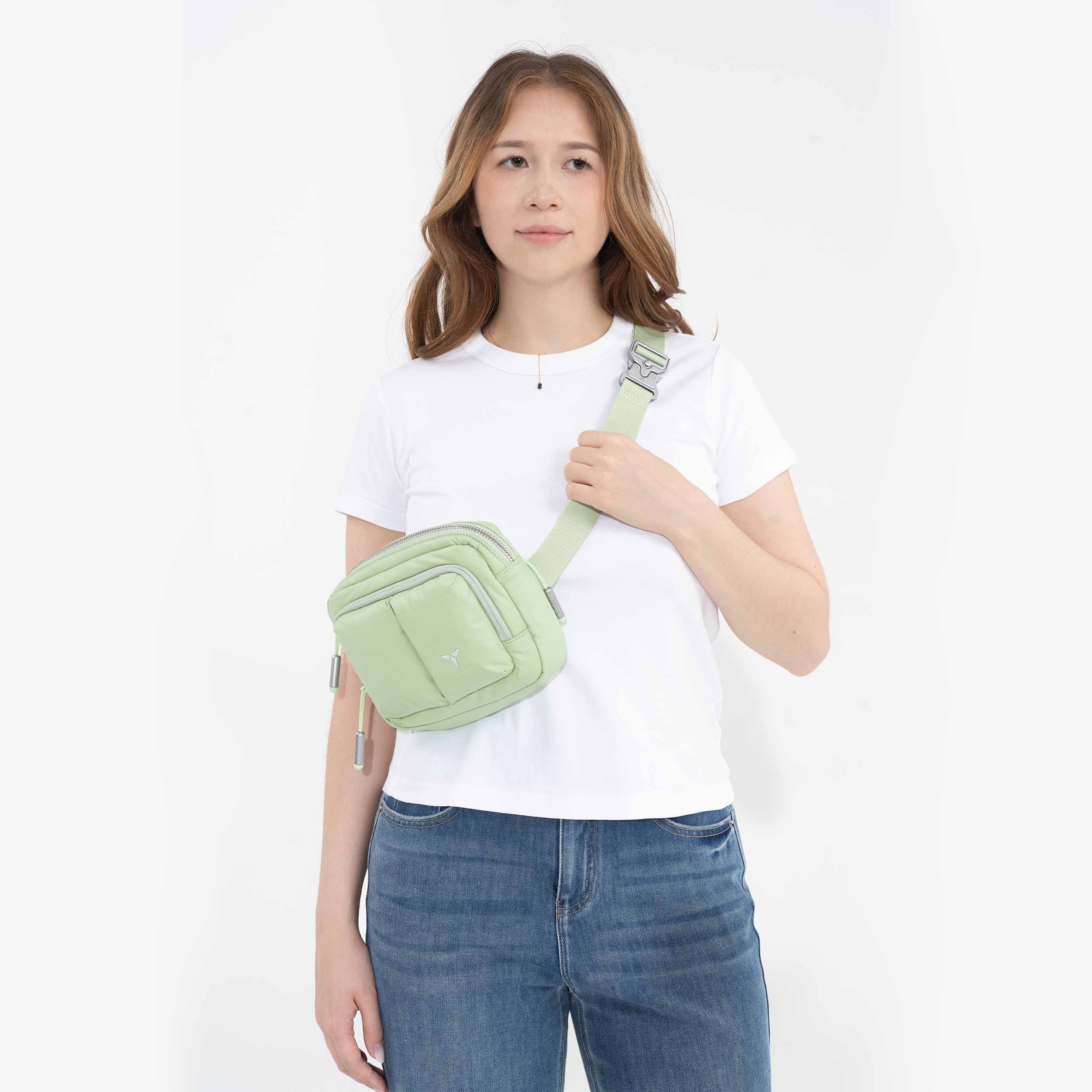 crossbody belt bag for travel Tesport Cloud Crossbody Belt Bag in Apple Green