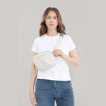 Tesport Cloud Crossbody Belt Bag in White female model posing