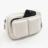 Tesport Cloud Crossbody Belt Bag in White phone storage