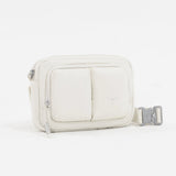 Tesport Cloud Crossbody Belt Bag in White angled view