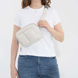 Tesport Cloud Crossbody Belt Bag in White female posing