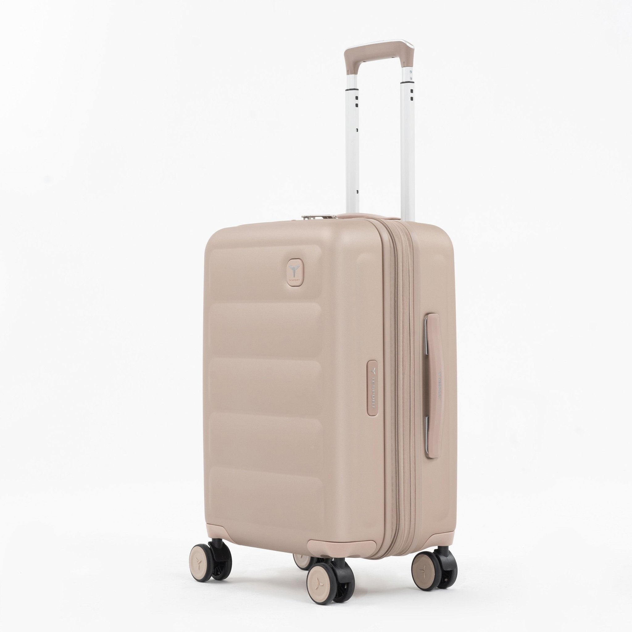 Tesport Cloud Flex Carry-On in Champagne angled view