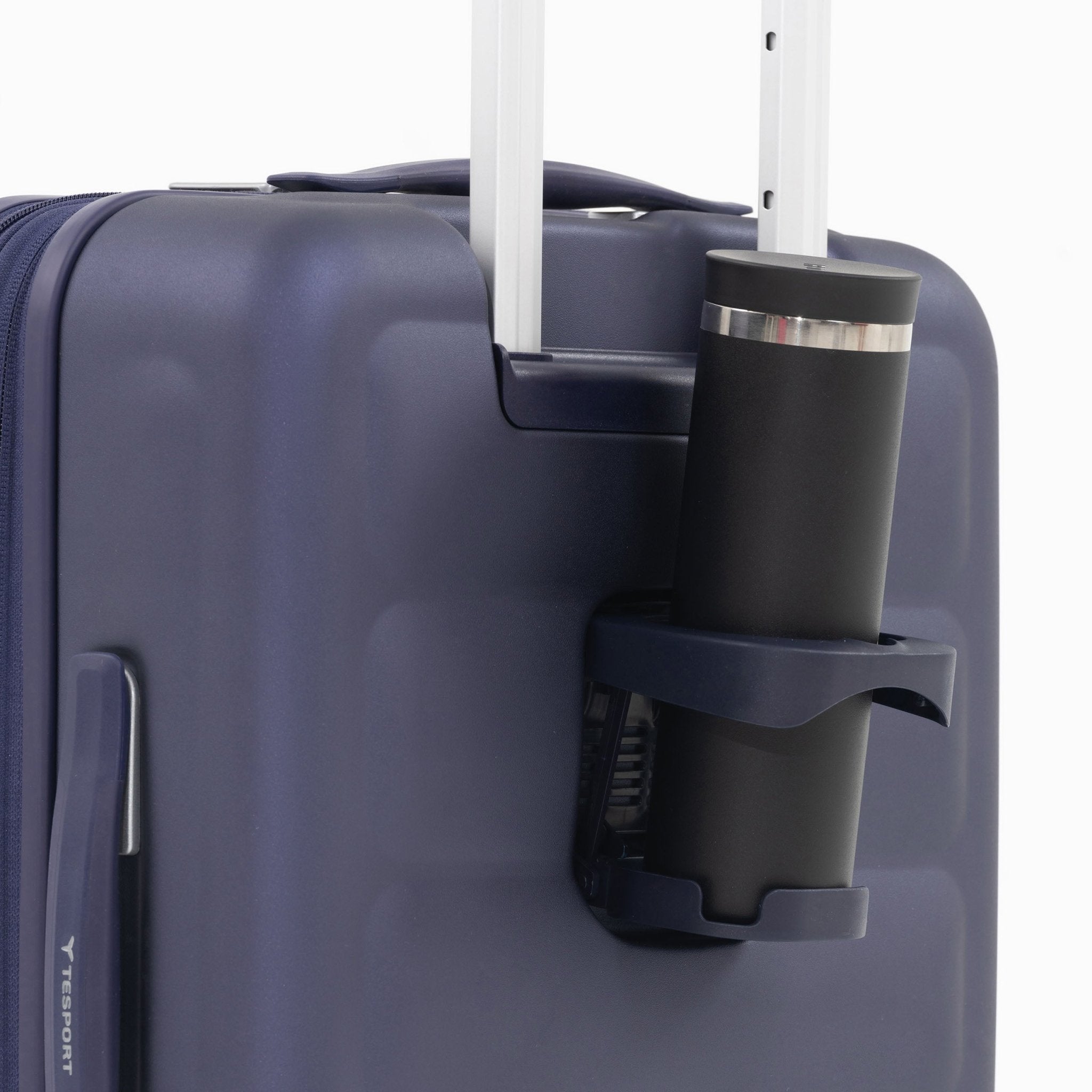 Tesport Cloud Flex Carry-On Luggage in Navy with cup holder