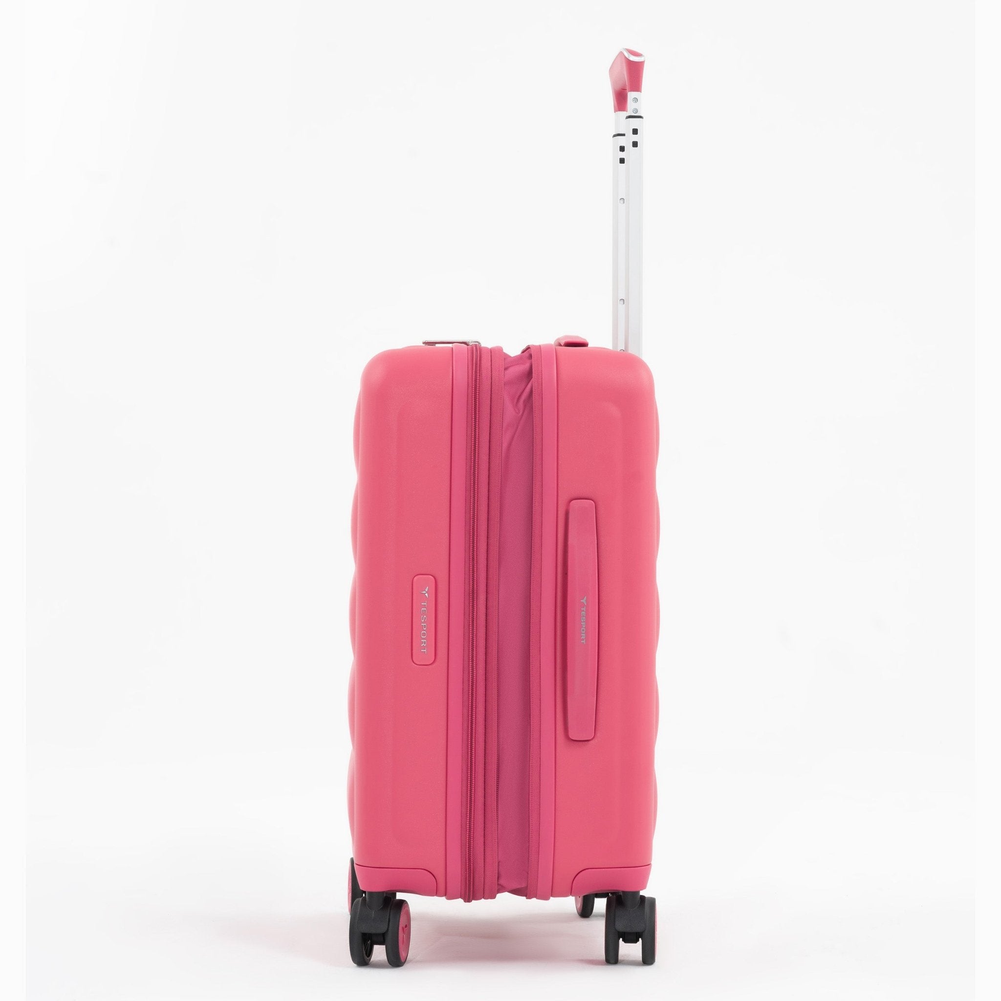 Tesport Cloud Flex Carry-On Luggage in Pink side flex shot
