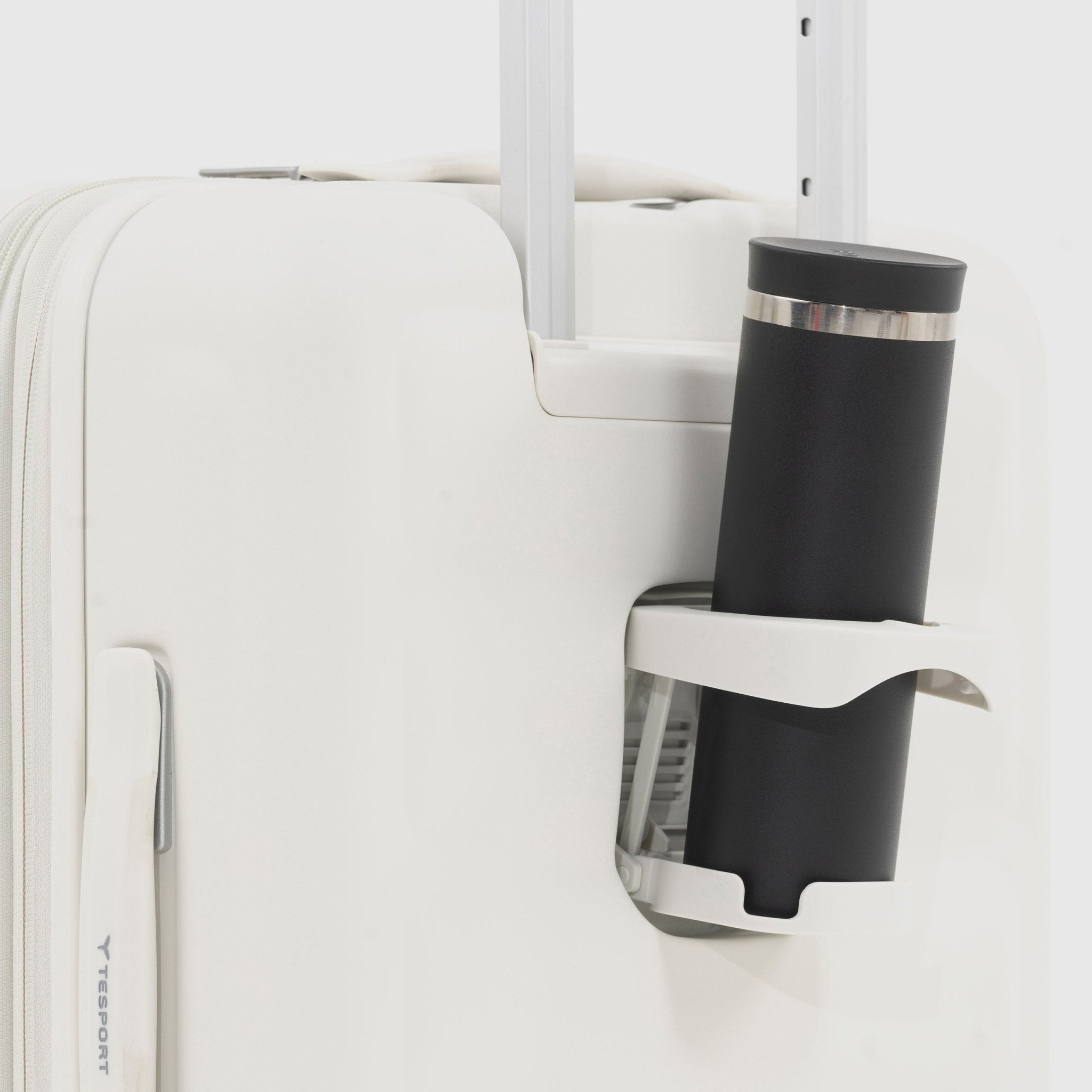 Tesport Cloud Flex Carry-On Luggage in White with cup holder