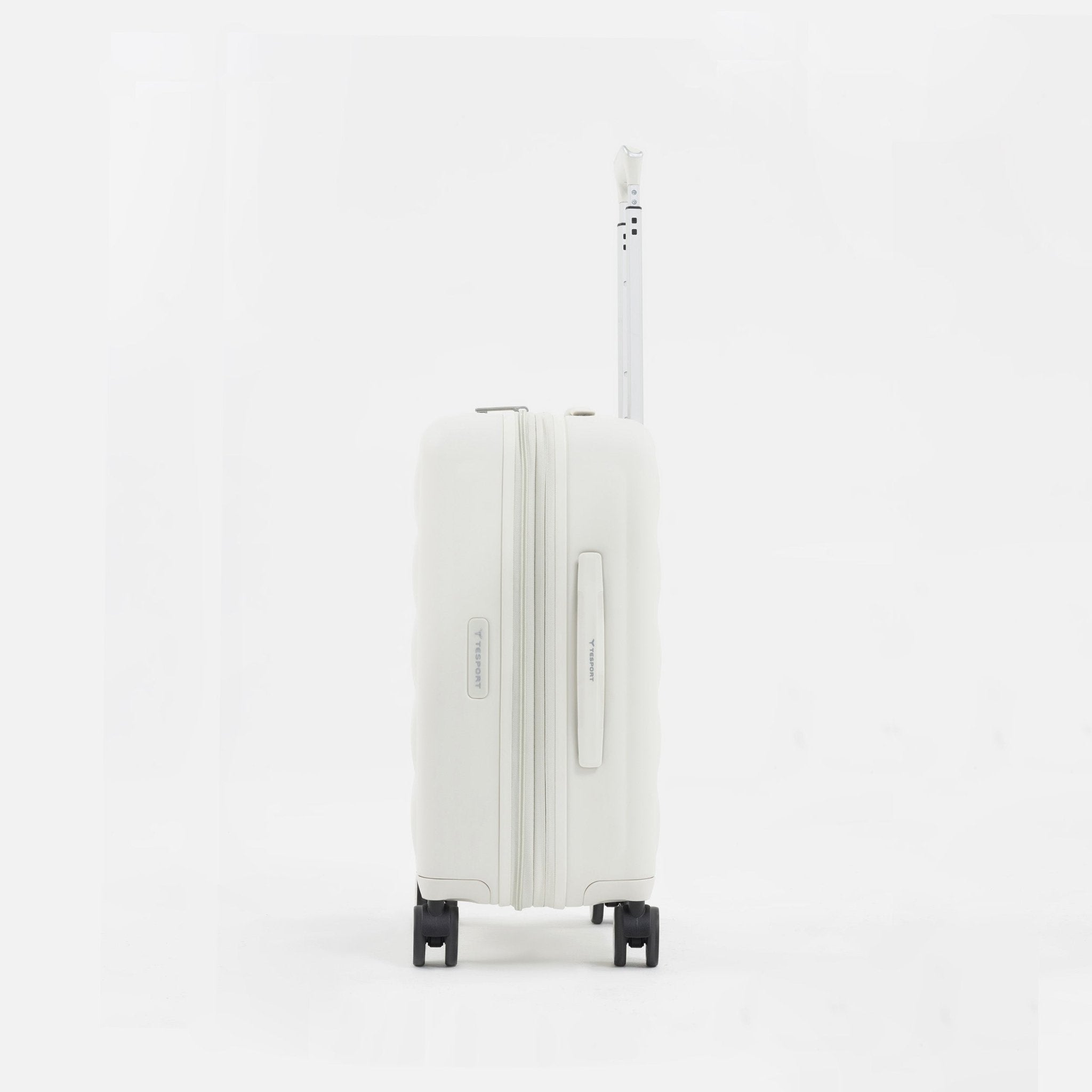 Tesport Cloud Flex Carry-On Luggage in White side shot