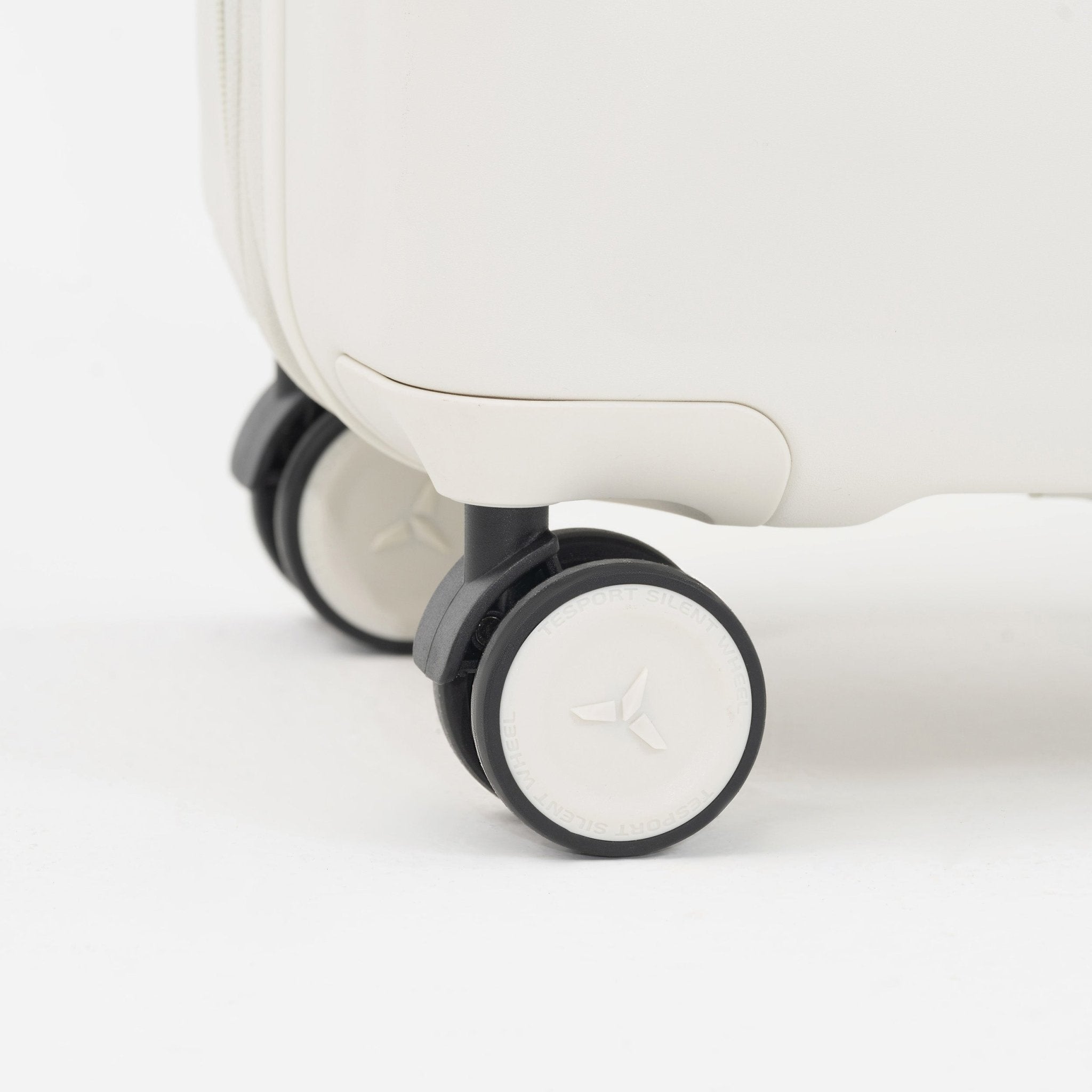 Tesport Cloud Flex Carry-On Luggage in White 360 wheels shot