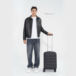 Tesport Cloud International Carry-On in Black with male model