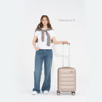 Tesport Cloud International Carry-On in Champagne with female model