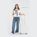 Tesport Cloud International Carry-On in White with female model