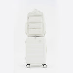 Tesport Cloud Large Backpack in White on top of other luggage