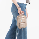 Tesport Cloud Mini Pouch in Champagne female model carrying