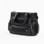 Tesport Cloud Tote in Black angled view with accessories
