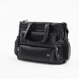 Tesport Cloud Tote in Black angled view with accessories