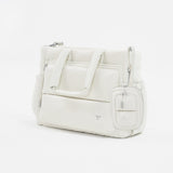 Tesport Cloud Tote in White angled view with accessories