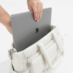Tesport Cloud Tote in White laptop storage